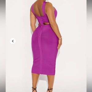 Fashion Nova Black and Violet Mini Dress